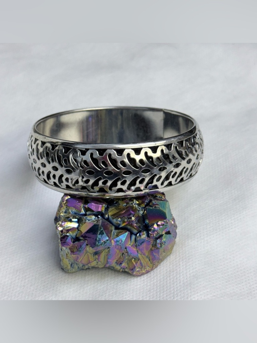 Vintage silver open cutout bracelet